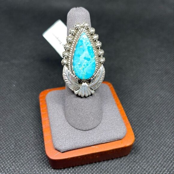 NWT size 6 Mohave Turquoise 925 Sterling Silver Ring - Picture 1 of 2